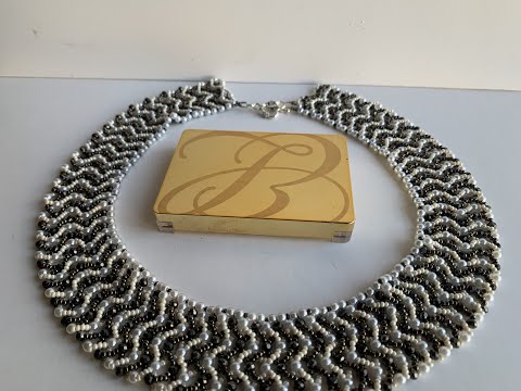 Видео: (118) Колье из бисера и бусин "Зебра" DIY Necklace from beads