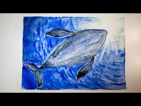 Видео: Как нарисовать кита. Для детей.