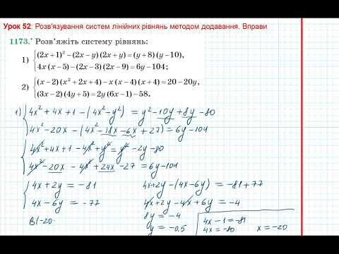 Видео: Урок 244: Метод додавання. Вправа 1173 за підручником Мерзляк 2020