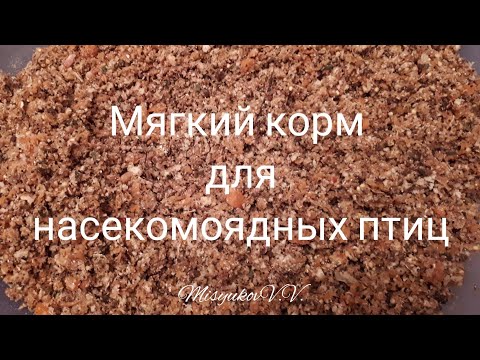 Видео: Мягкий корм для насекомоядных птиц
