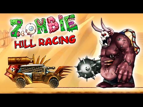 Видео: ZOMBIE Hill Racing ОГРОМНЫЙ МОНСТР прохождение игры про машины против зомби на андроид.