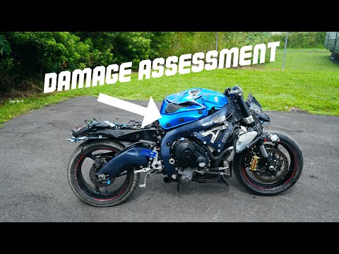 Видео: Восстановление разбитого мотоцикла GSXR 1000 2012 года (часть 1, оценка повреждений)