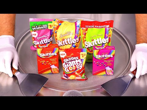 Видео: Слишком много Skittles? Посмотрите, как они превращаются в рулетики из мороженого (ASMR)