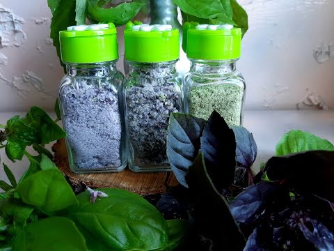 Видео: Готовим соль с базиликом. Базиликовая соль. Making Basil Salt. Super Seasoning #cooking #базилик