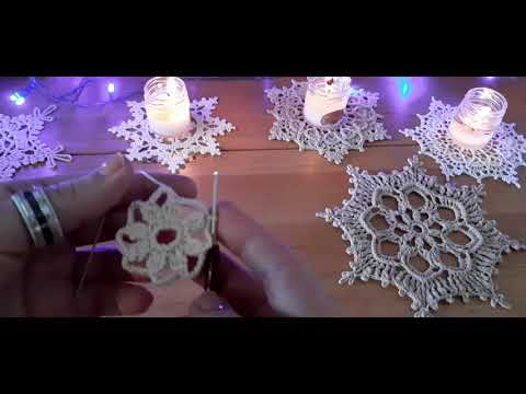 Видео: Мк снежинка крючком.@АннаДьяченко-ч1ы.  Crochet snowflake.