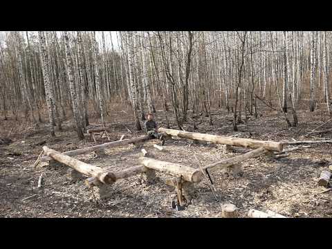 Видео: Я строю большую бревенчатую хижину, используя методы наших предков.