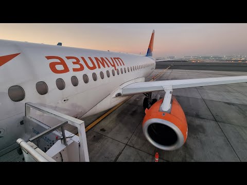 Видео: Superjet 100 а/к Азимут | Рейс Дубай — Минеральные Воды