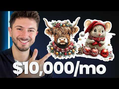Видео: Зарабатывайте 10 тыс. долларов в месяц, продавая сезонные ИИ-клипарты (руководство по цифровым пр...