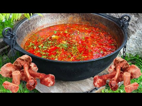 Видео: Борщ с Говядиной В Казане На Костях 🍛Рецепт Пошаговый (500👣)  | Жека Готовит👨‍🍳