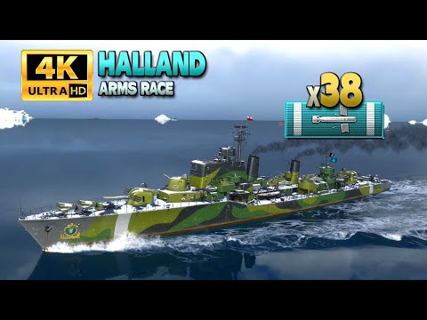 Видео: эсминец Halland: противники стараются победить сильнее - World of Warships