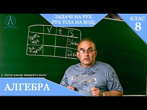 Видео: Курс 3(19).  Заняття №22. ЗАДАЧІ НА РУХ. Рух тіла на воді.  Алгебра 8.