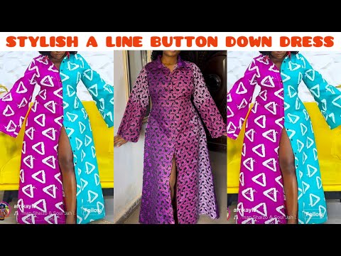 Видео: Как сшить модное платье А-силуэта на пуговицах с резинкой на спине и расклешенными рукавами | Мас...