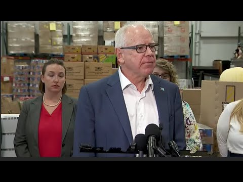 Видео: Тим Уолц объявляет о выделении 4 миллионов долларов на экстренную помощь и говорит Трампу: «Хвати...
