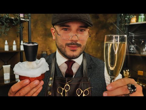 Видео: Самая Роскошная Стрижка АСМР 🥂 Массаж Головы 💆🏻‍♂️ Расчесывание Волос - Водяной Спрей - Мятый Фартук