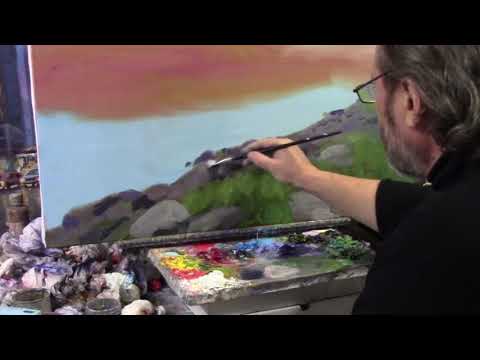 Видео: Видео-урок «Горное озеро». Художник Игорь Сахаров