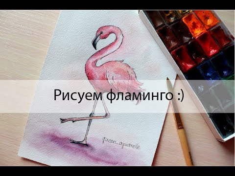 Видео: Как нарисовать фламинго. Урок рисования. Скетчинг.