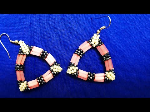 Видео: Серьги из бисера и стекляруса.Earrings from beads and glass beads. ビーズとガラスビーズのイヤリング