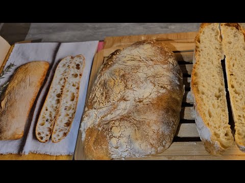 Видео: Хрустящая и Воздушная,как облачко ЧИАБАТТА на жидком тесте 90% влажности