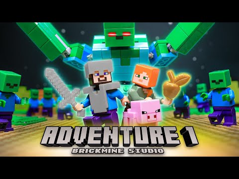 Видео: Minecraft Adventure - В поисках золотого яблока: Атака зомби - LEGO Minecraft Animation