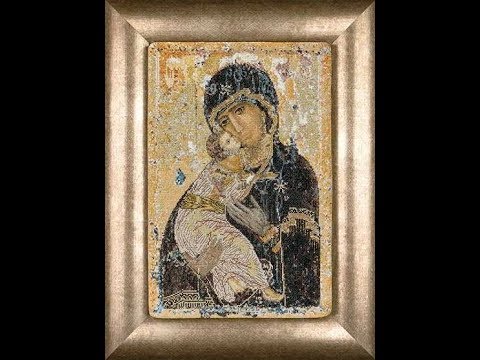 Видео: 201.Вышивка Крестом. Владимирская Икона от Теи Гувернёр