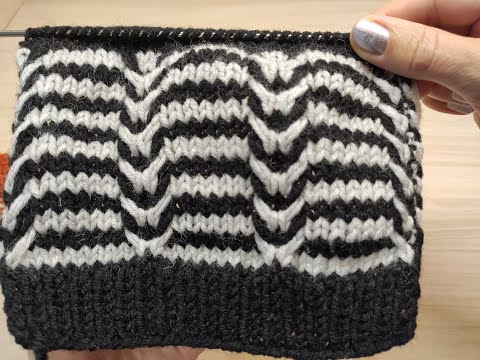 Видео: ЛЕНИВЫЙ ЖАККАРД 2 ЦВЕТА № 3 . Узоры. Вязание спицами.