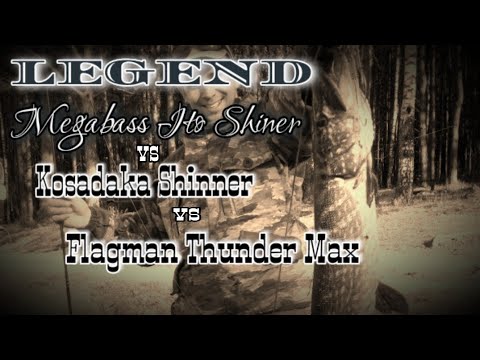 Видео: Воблер легенда | Megabass ito shiner & kosadaka shinner & Thander max