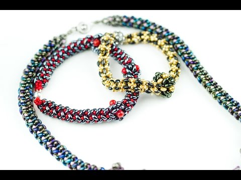 Видео: Жгуты из твина .Вплетение бусин(Часть 1/2)