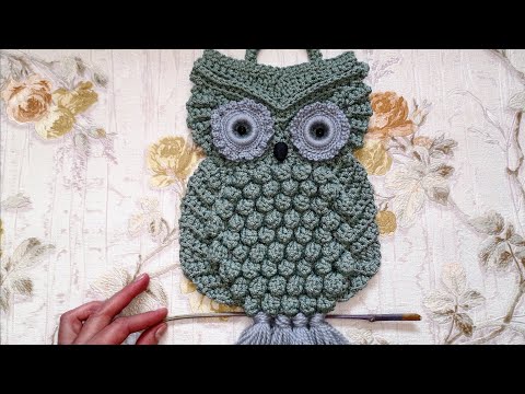 Видео: Продолжение "Совы"//"СОВА" крючком из полиэфирного шнура//Часть - 2.