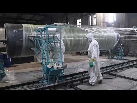 Видео: Производство емкости из стеклопластика V 10м3 (1500х5700мм)