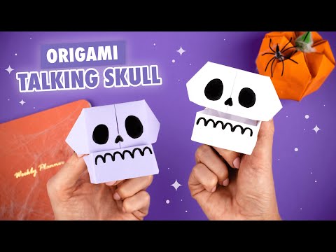 Видео: Оригами Череп из бумаги | Бумажная поделка на Хэллоуин  | Origami Paper Skull