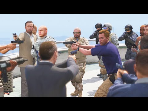 Видео: GTA 5 - АРМИ Майкл арестован ФРБ и ИАА! (АРМИ Тревор против ФРБ против солдат Мэри Уэзер)