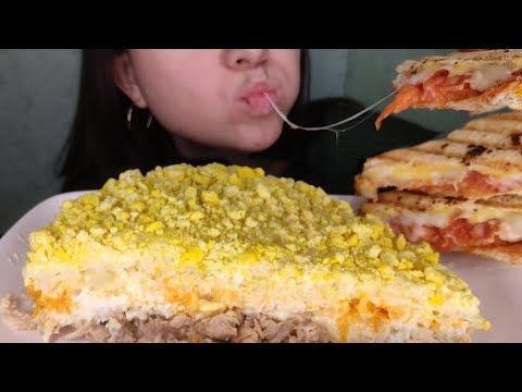 Видео: Мукбанг Салат МИМОЗА И СЭНДВИЧ