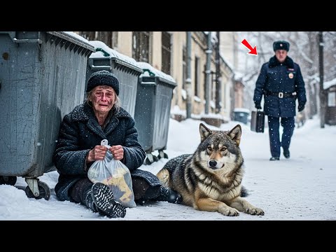 Видео: Старуха и волк рылись в мусоре — и полицейский стал свидетелем чуда
