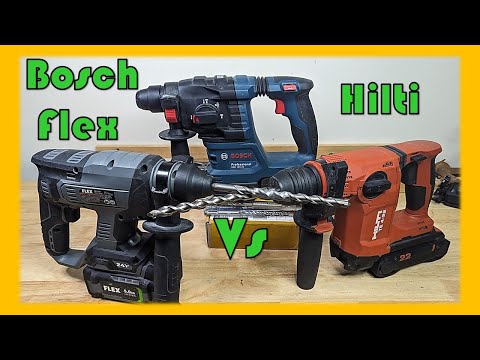 Видео: Bosch GBH 18V-22, Hilti, Flex против гранита