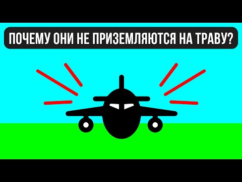 Видео: Почему самолеты никогда не садятся на траву и еще 9 удивительных фактов