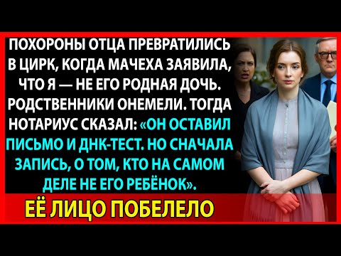 Видео: На похоронах отца мачеха заявила, что я не его дочь. Но адвокат включил запись — и она побледнела.