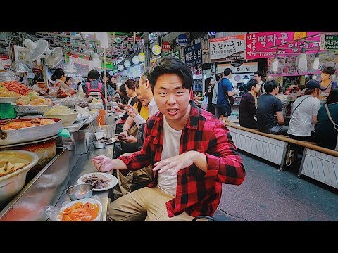 Видео: Корейский Рынок! Уличная Еда в Сеуле. Рынок Гвангянг