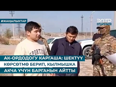 Видео: АК-ОРДОДОГУ КАРГАША: ШЕКТҮҮ КӨРСӨТМӨ БЕРИП, КЫЛМЫШКА АКЧА ҮЧҮН БАРГАНЫН АЙТТЫ