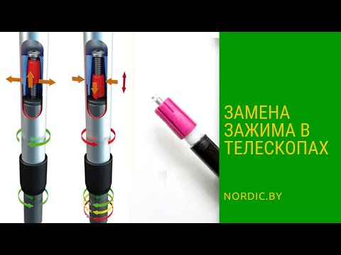 Видео: Замена зажима в телескопических палках для скандинавской ходьбы и трекинга.