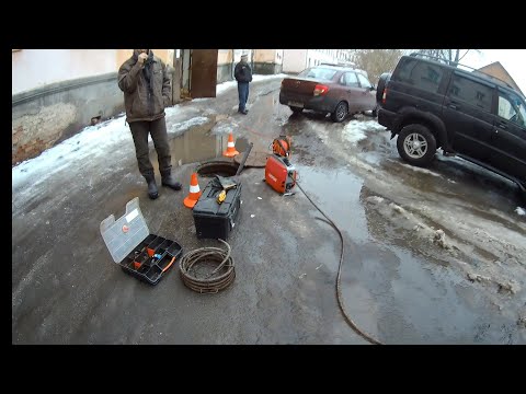 Видео: Электромеханическая прочистка канализации.(70) REKON R-150