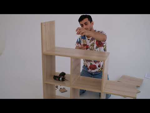 Видео: IFY mebel Стеллаж деревянный Quattro 1050*1048*320