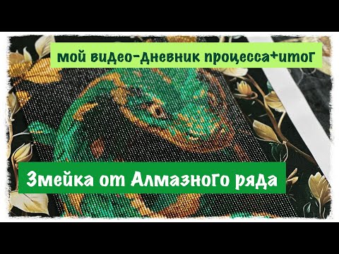 Видео: Алмазная мозаика Змея/видео-дневник процесса/результат