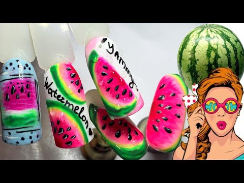 Видео: Рисунки с гел лак | Как да направим диня | Декорации върху нокти