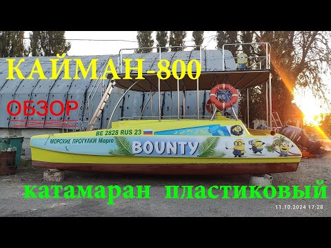 Видео: ОБЗОР катамарана Кайман-800 со вторым этажом, с моторами, в полной комплектации.