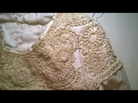 Видео: Вшивание рукава в Ирландском кружеве. Часть 1.