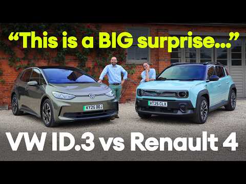 Видео: Volkswagen ID.3 против Renault 4 E-Tech: ретро или ультрасовременность? Кто производит лучшие эле...