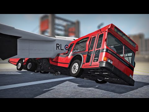 Видео: Тестируем новый комп в BeamNG.drive! Аварии с трафиком и разлом автобуса самолётом!