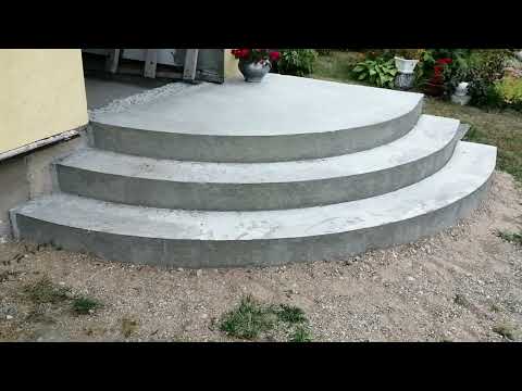 Видео: Бетонное крыльцо с круглыми ступенями. Все этапы строительства.