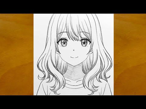 Видео: Как нарисовать милую аниме-девушку шаг за шагом || Простой урок по рисованию карандашом