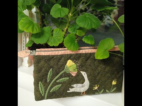 Видео: Косметичка с аппликацией